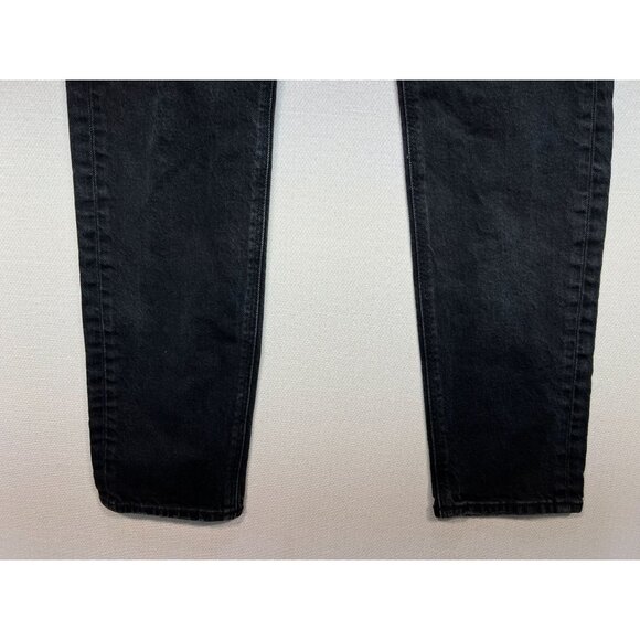 American Eagle Women's Grunge Slim Straight Jeans Stretch Size 6 Faded Black - Picture 6 of 11